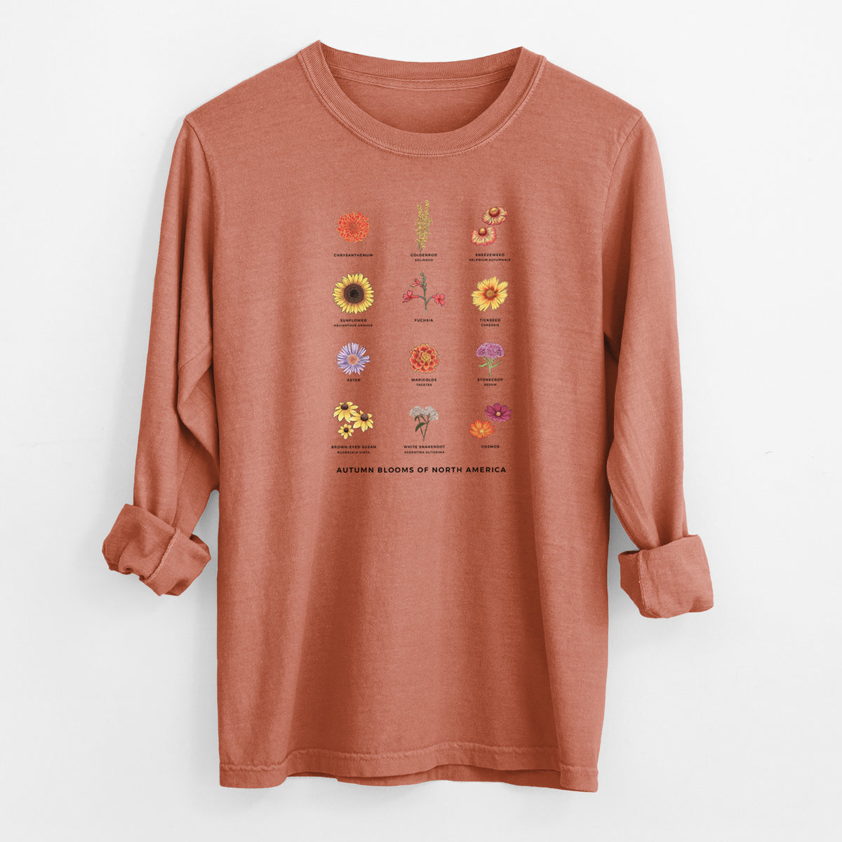Autumn Blooms of North America - Heavyweight 100% Cotton Long Sleeve