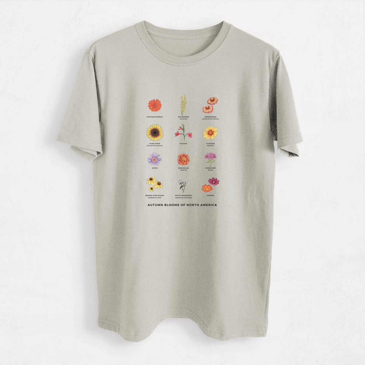 Autumn Blooms of North America - Heavyweight Men&#39;s 100% Organic Cotton Tee