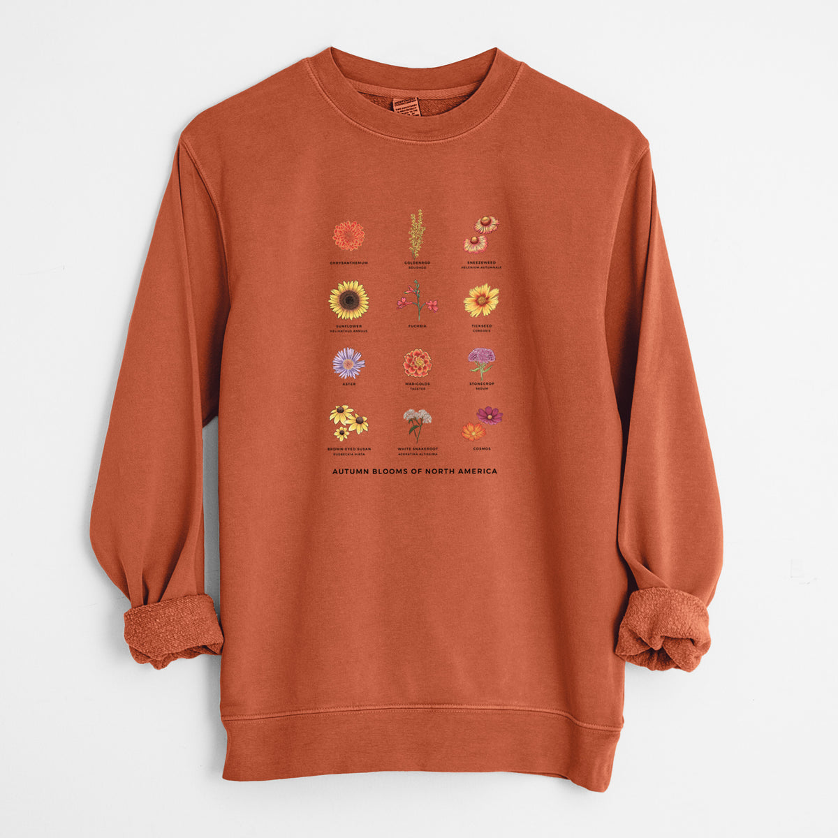 Autumn Blooms of North America - Unisex Pigment Dyed Crew Sweatshirt