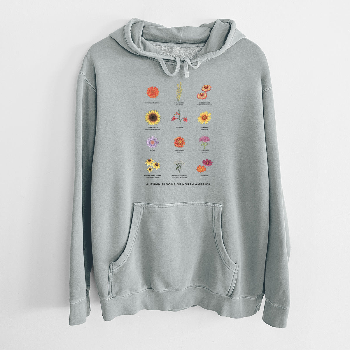 Autumn Blooms of North America - Unisex Pigment Dyed Hoodie