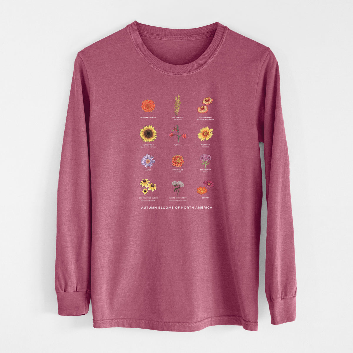 Autumn Blooms of North America - Heavyweight 100% Cotton Long Sleeve