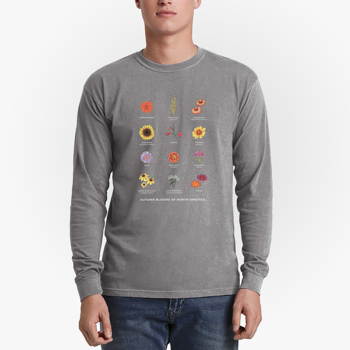 Autumn Blooms of North America - Heavyweight 100% Cotton Long Sleeve