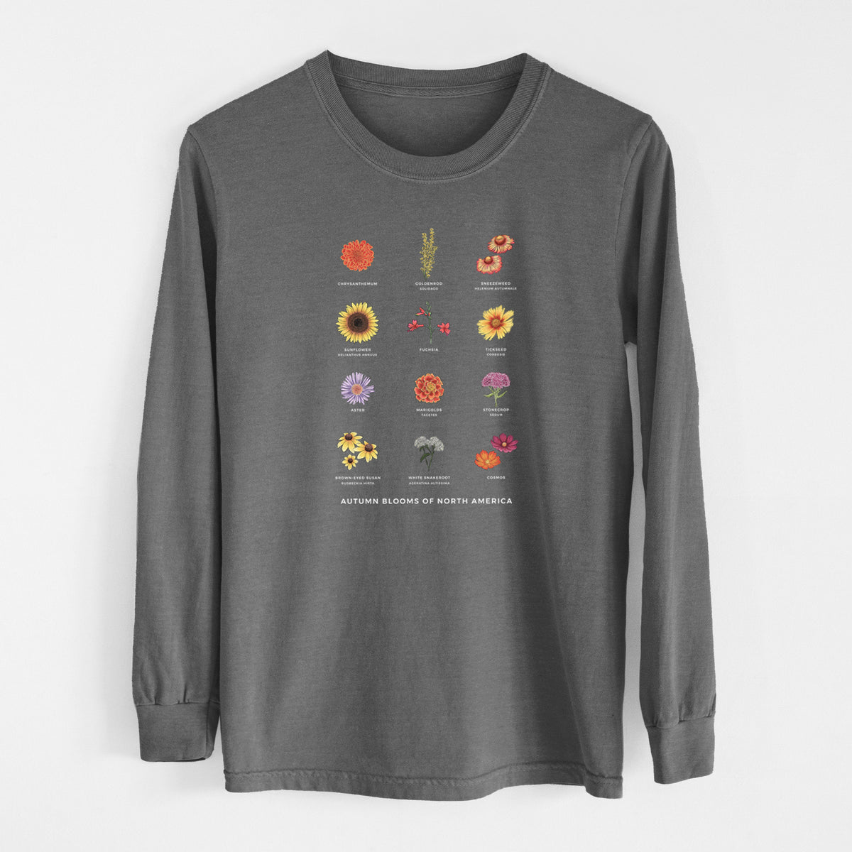 Autumn Blooms of North America - Heavyweight 100% Cotton Long Sleeve