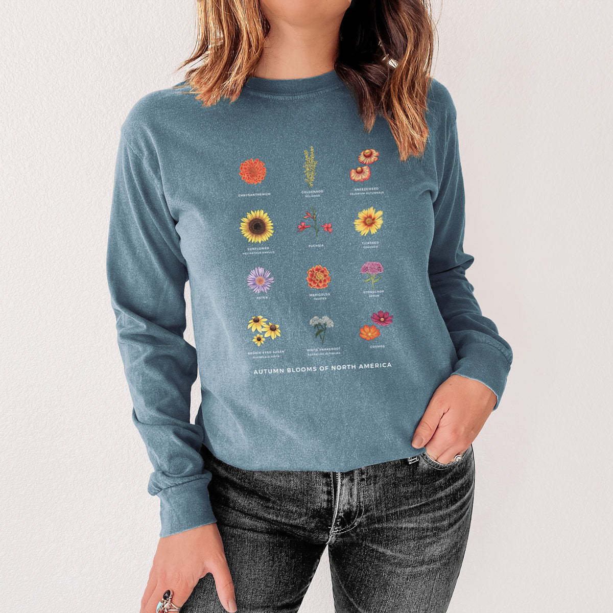 Autumn Blooms of North America - Heavyweight 100% Cotton Long Sleeve
