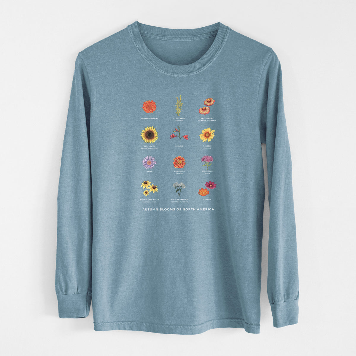 Autumn Blooms of North America - Heavyweight 100% Cotton Long Sleeve