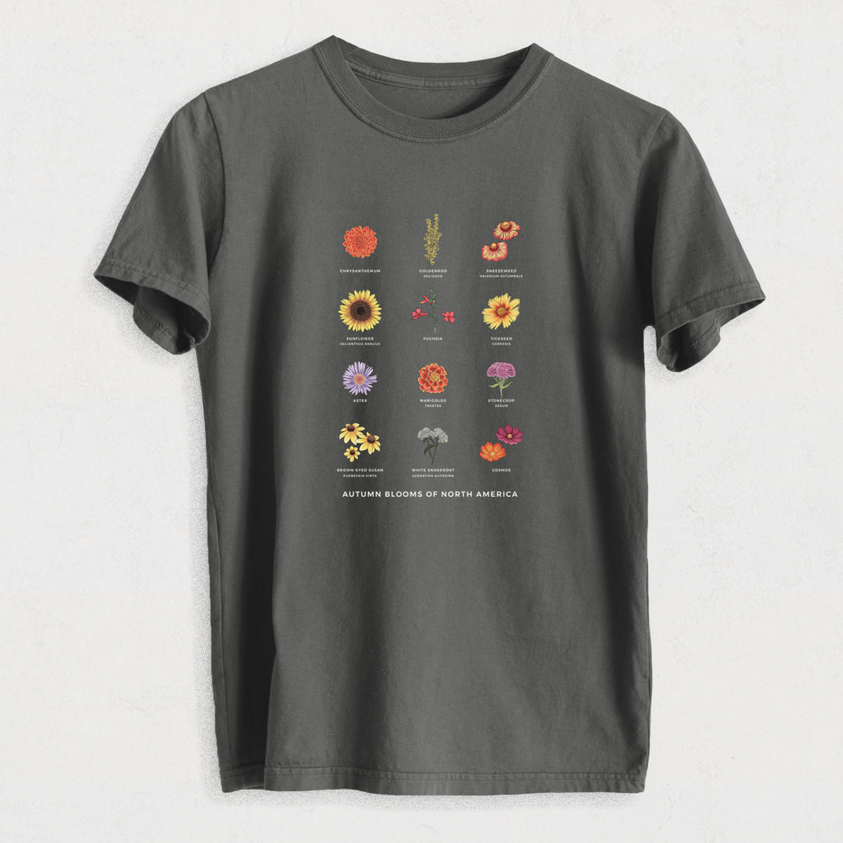 Autumn Blooms of North America - Heavyweight Men&#39;s 100% Organic Cotton Tee