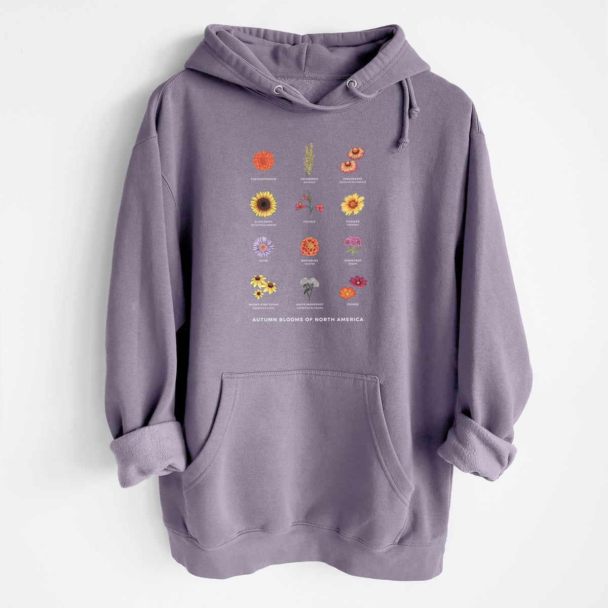 Autumn Blooms of North America - Heavyweight Fleece Hoodie