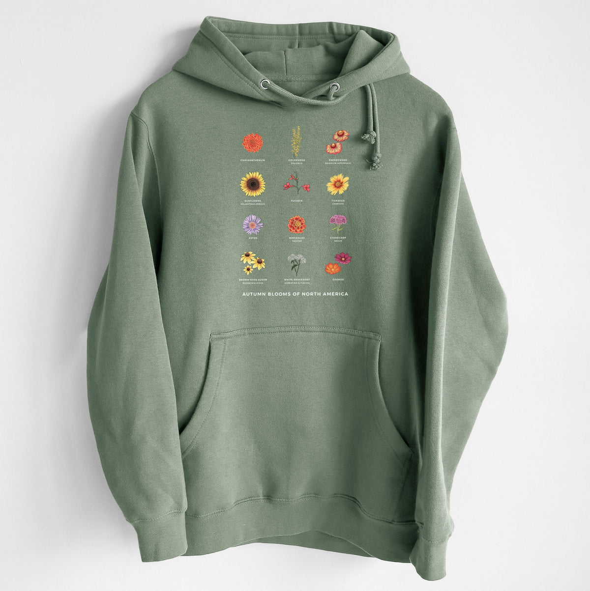Autumn Blooms of North America - Heavyweight Fleece Hoodie