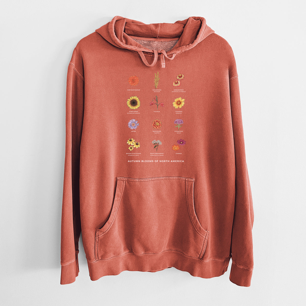 Autumn Blooms of North America - Unisex Pigment Dyed Hoodie