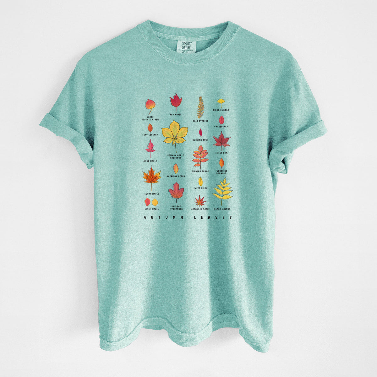 Vibrant Autumn Leaves Chart - Unisex Comfort Colors Garment-Dyed Heavyweight T-shirt