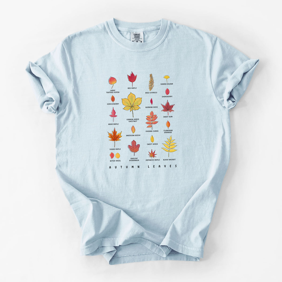 Vibrant Autumn Leaves Chart - Unisex Comfort Colors Garment-Dyed Heavyweight T-shirt