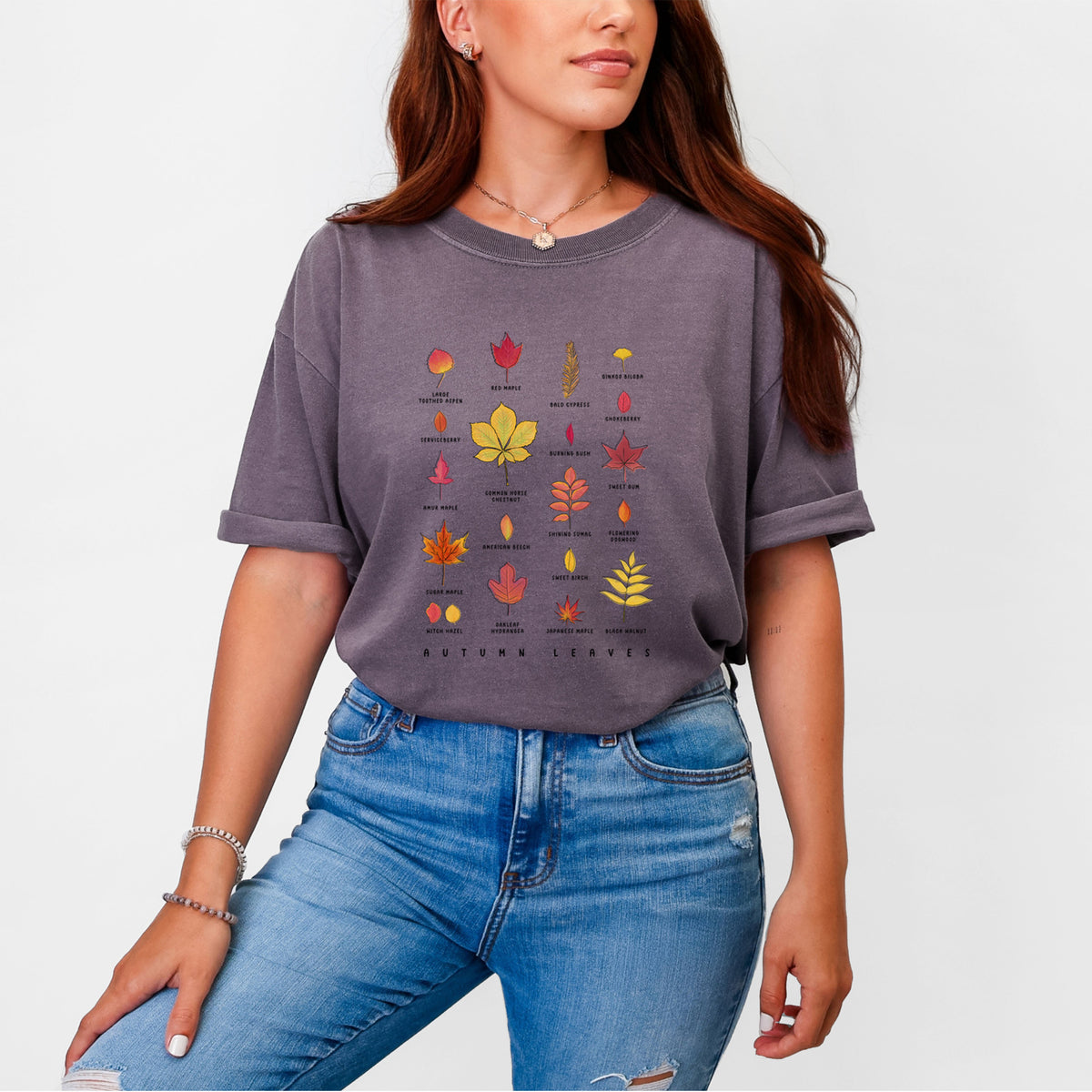 Vibrant Autumn Leaves Chart - Unisex Comfort Colors Garment-Dyed Heavyweight T-shirt