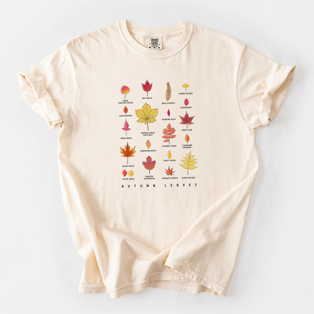 Vibrant Autumn Leaves Chart - Unisex Comfort Colors Garment-Dyed Heavyweight T-shirt