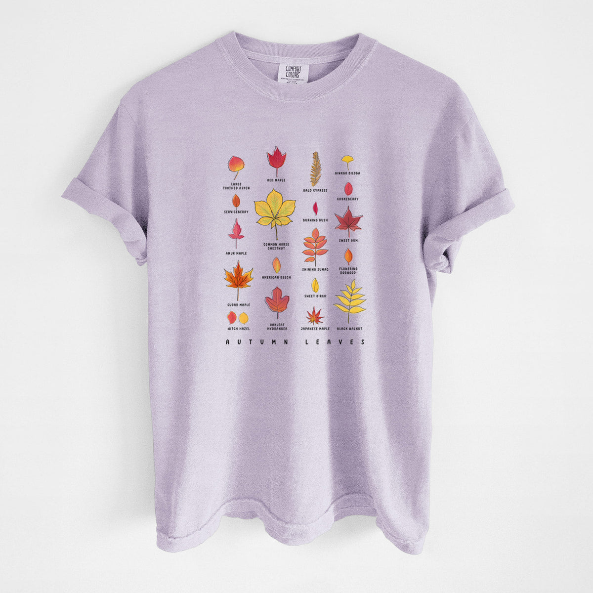 Vibrant Autumn Leaves Chart - Unisex Comfort Colors Garment-Dyed Heavyweight T-shirt