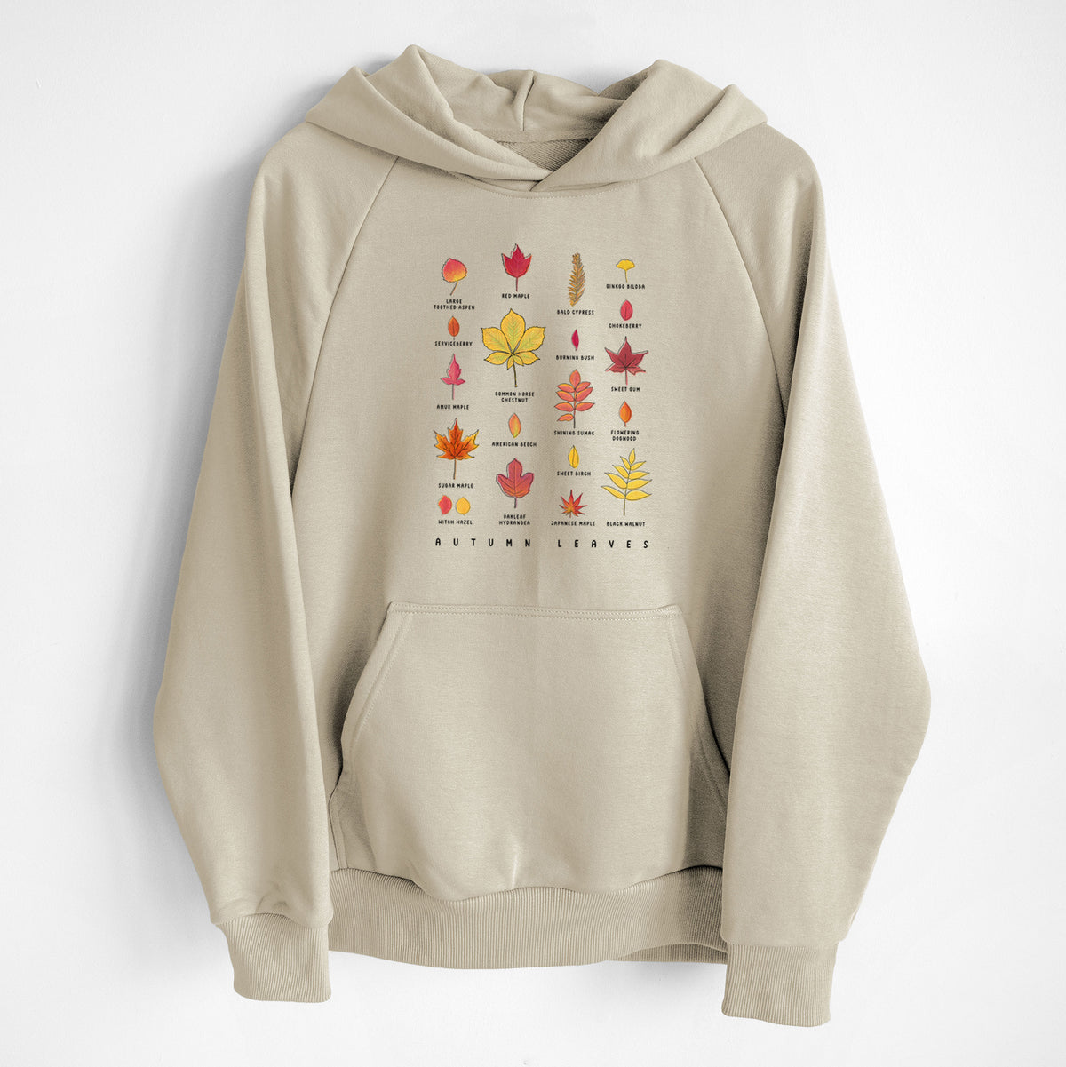 Vibrant Autumn Leaves Chart - UltraLuxe Heavyweight French Terry Hoodie