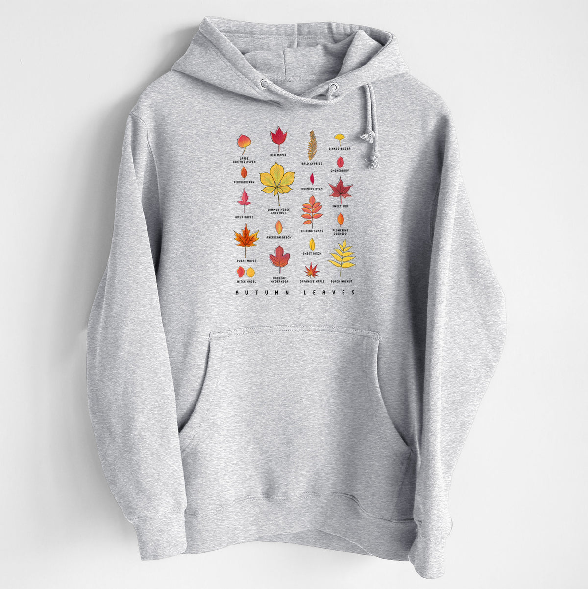 Vibrant Autumn Leaves Chart - Heavyweight Fleece Hoodie