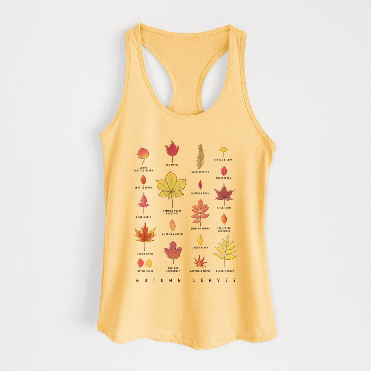 Vibrant Autumn Leaves Chart - Women&#39;s Racerback Tanktop