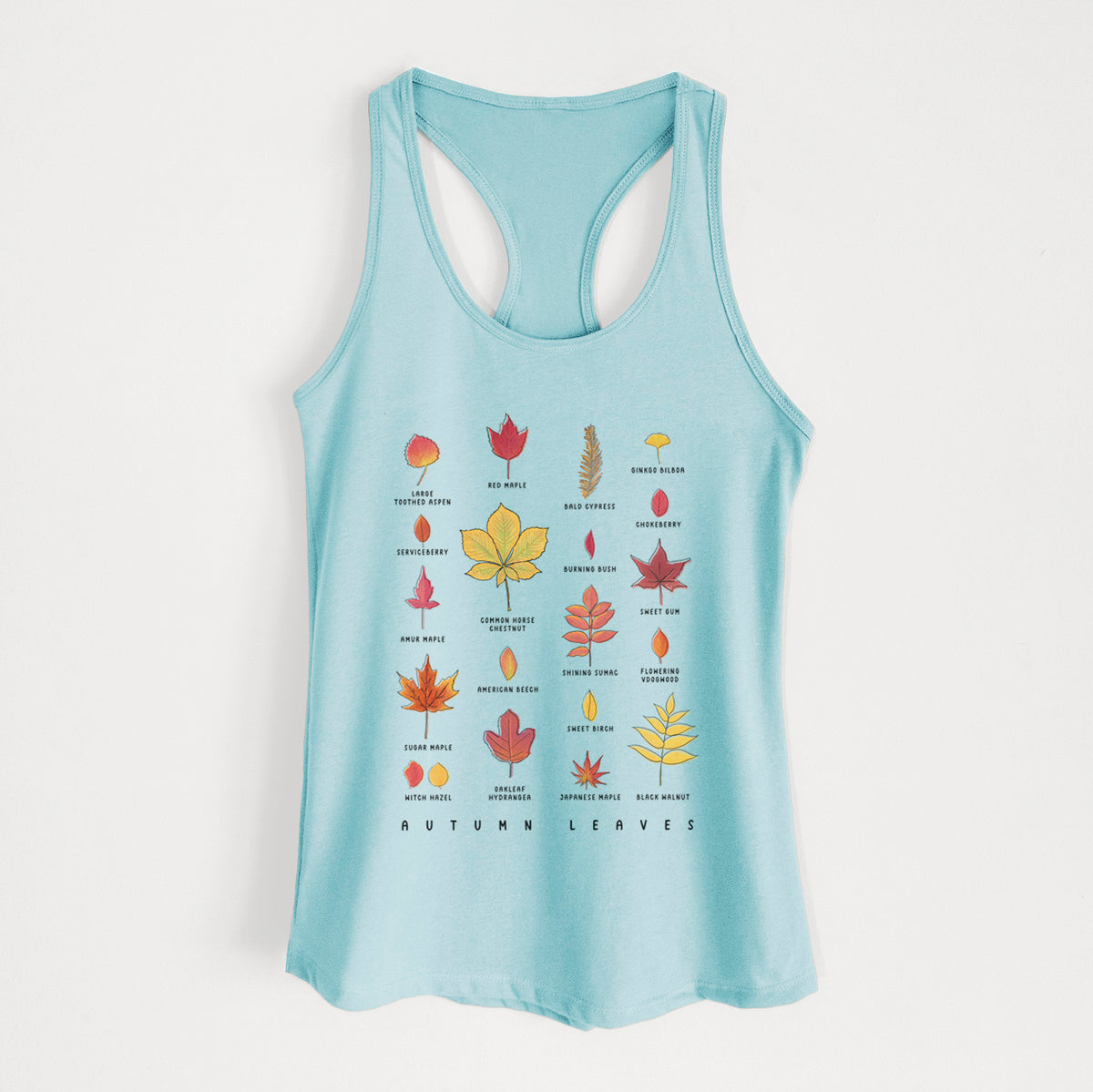 Vibrant Autumn Leaves Chart - Women&#39;s Racerback Tanktop