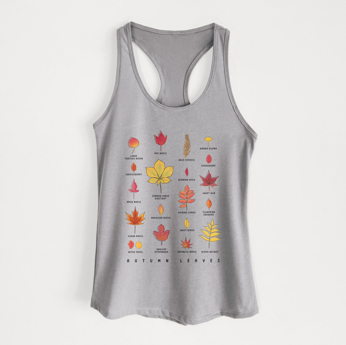 Vibrant Autumn Leaves Chart - Women&#39;s Racerback Tanktop