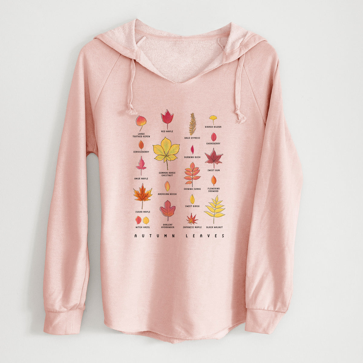 Vibrant Autumn Leaves Chart - Cali Wave Hooded Sweatshirt