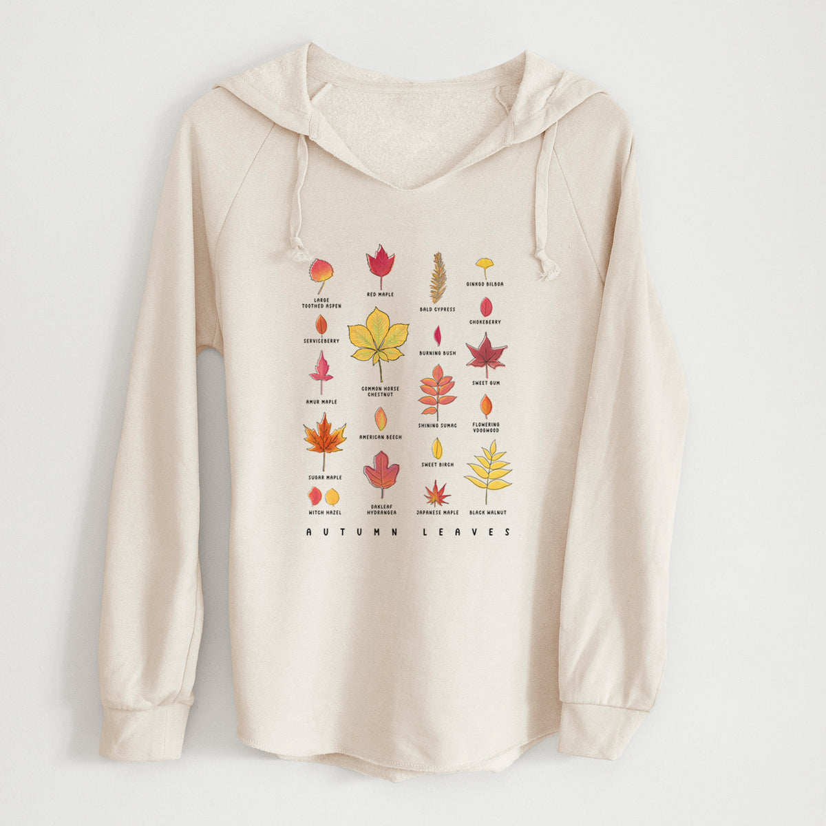 Vibrant Autumn Leaves Chart - Cali Wave Hooded Sweatshirt