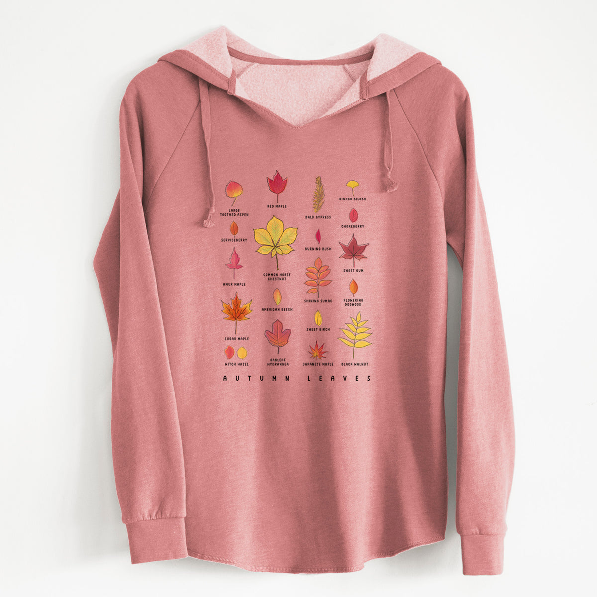 Vibrant Autumn Leaves Chart - Cali Wave Hooded Sweatshirt