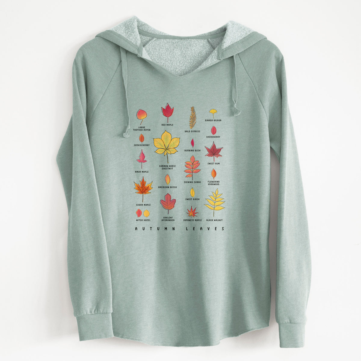 Vibrant Autumn Leaves Chart - Cali Wave Hooded Sweatshirt