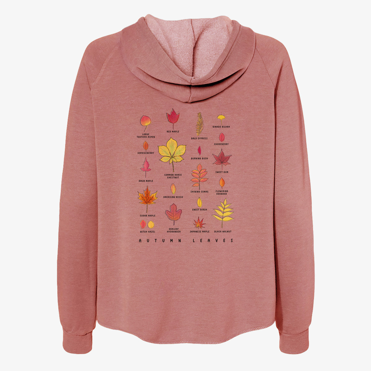 Vibrant Autumn Leaves Chart - Women&#39;s Cali Wave Zip-Up Sweatshirt