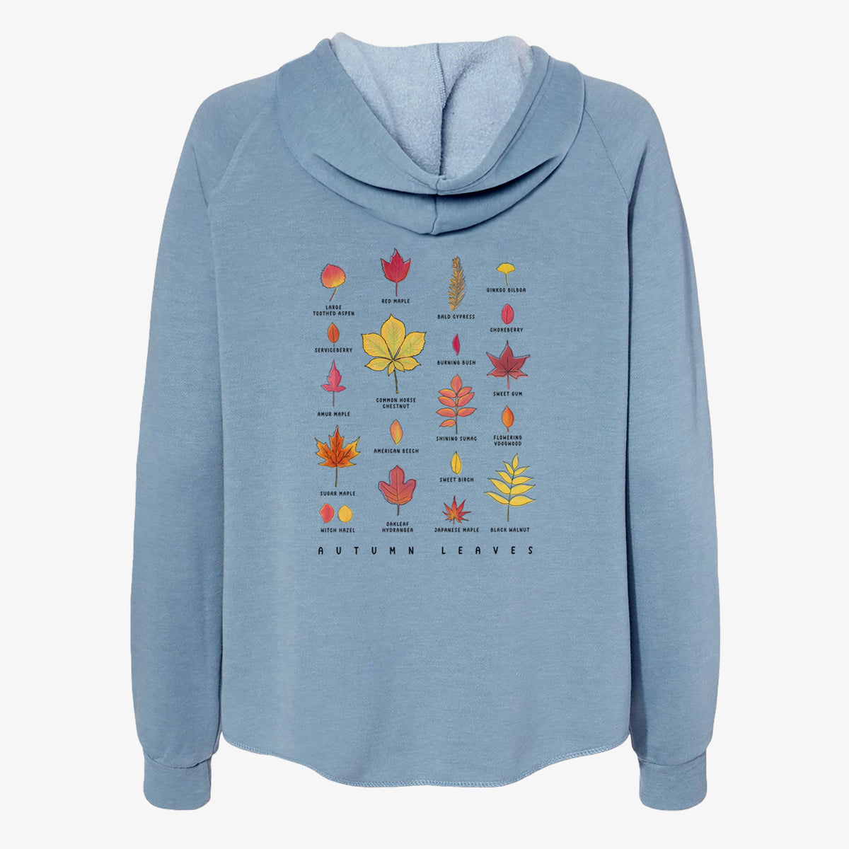 Vibrant Autumn Leaves Chart - Women&#39;s Cali Wave Zip-Up Sweatshirt