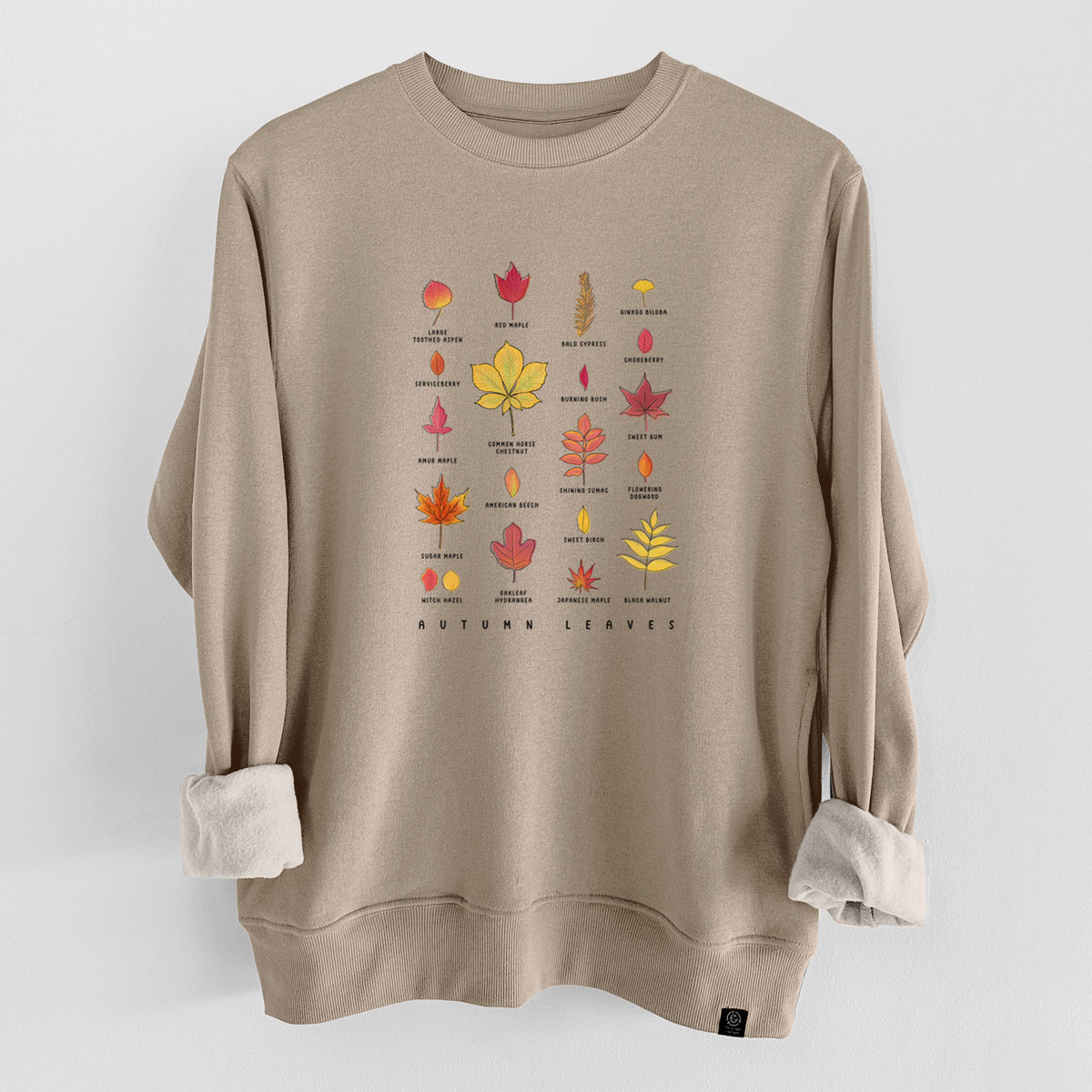 Vibrant Autumn Leaves Chart  - Unisex Reclaimed Crewneck Sweatshirt