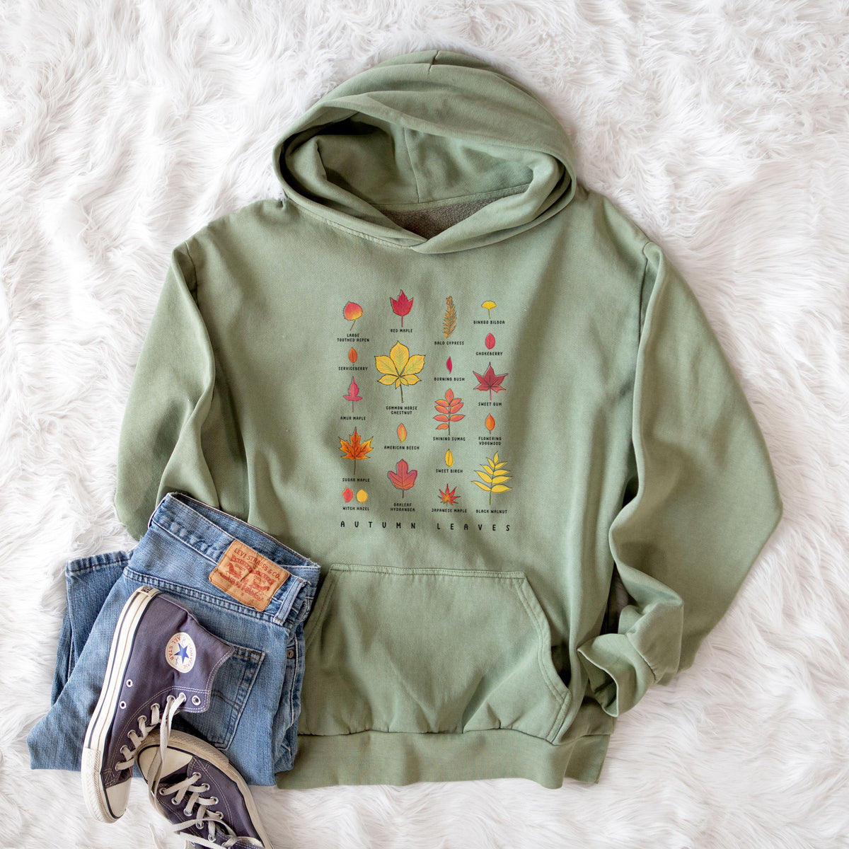 Vibrant Autumn Leaves Chart  - Urban Heavyweight Hoodie