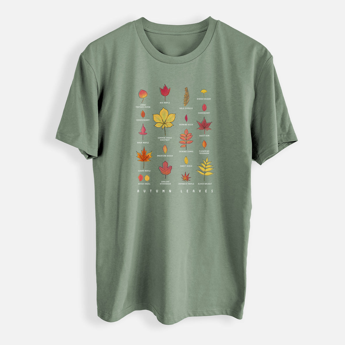 Vibrant Autumn Leaves Chart - Mens Everyday Staple Tee