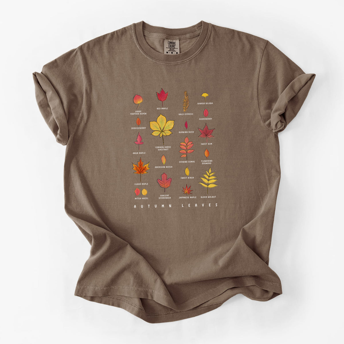 Vibrant Autumn Leaves Chart - Unisex Comfort Colors Garment-Dyed Heavyweight T-shirt