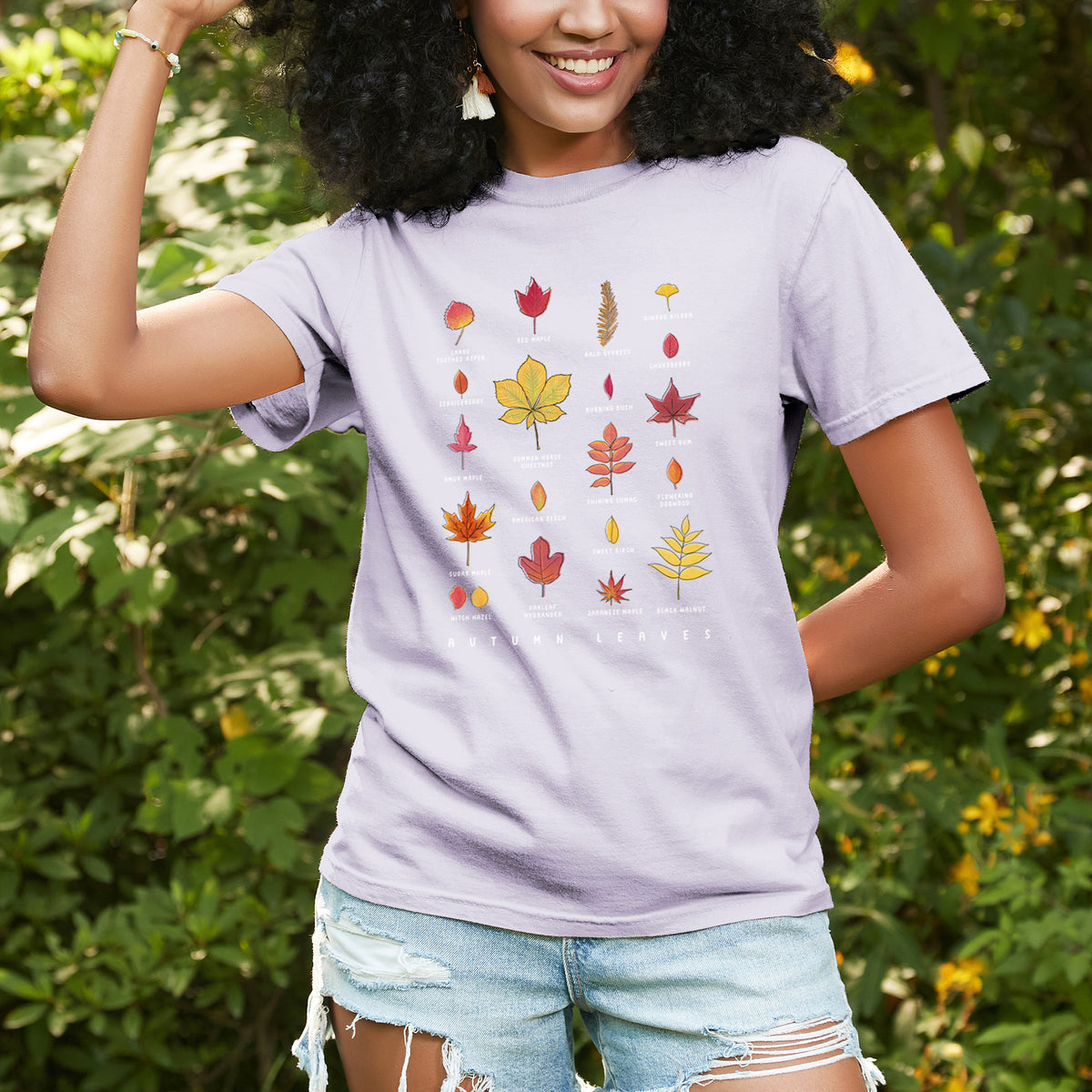 Vibrant Autumn Leaves Chart - Unisex Comfort Colors Garment-Dyed Heavyweight T-shirt