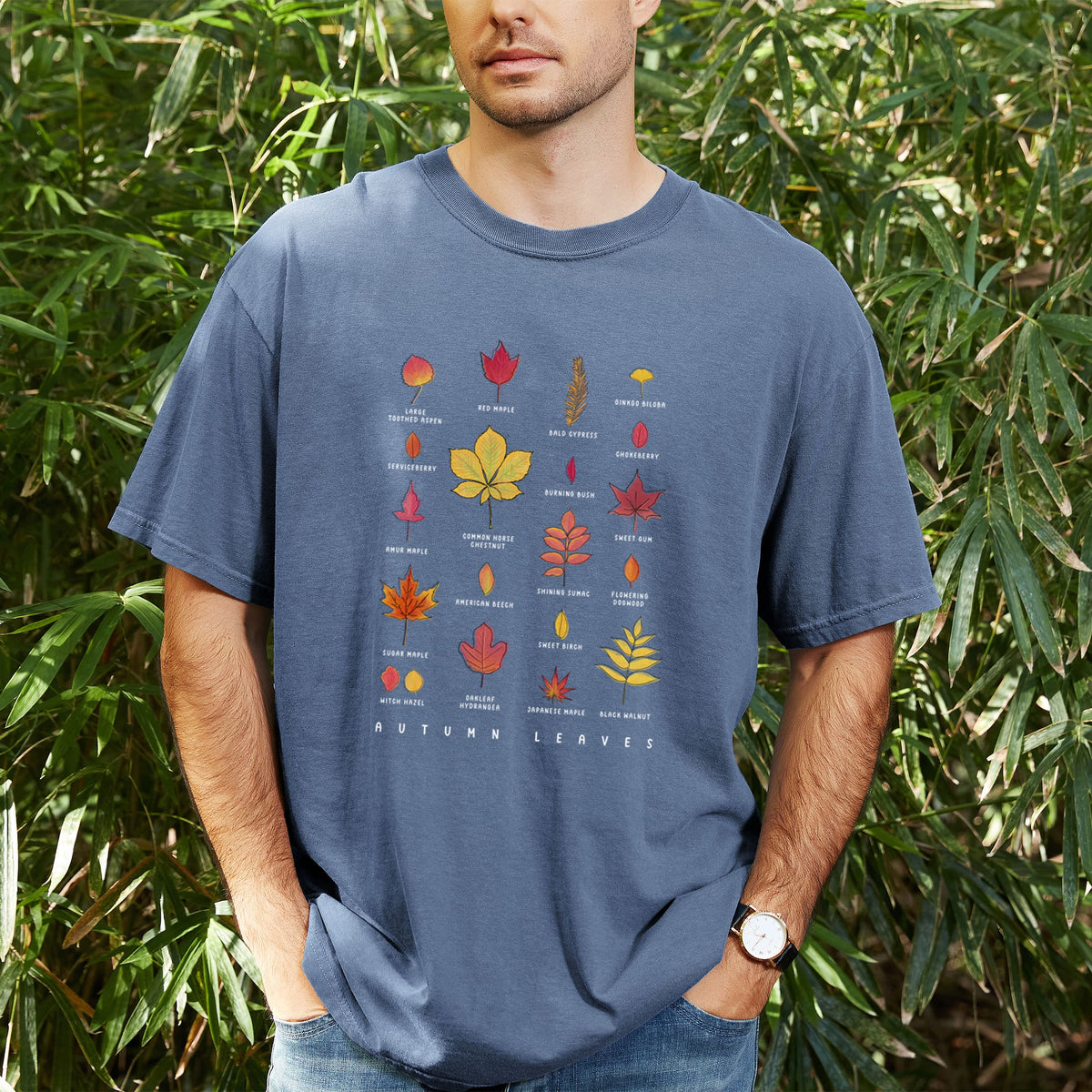 Vibrant Autumn Leaves Chart - Unisex Comfort Colors Garment-Dyed Heavyweight T-shirt