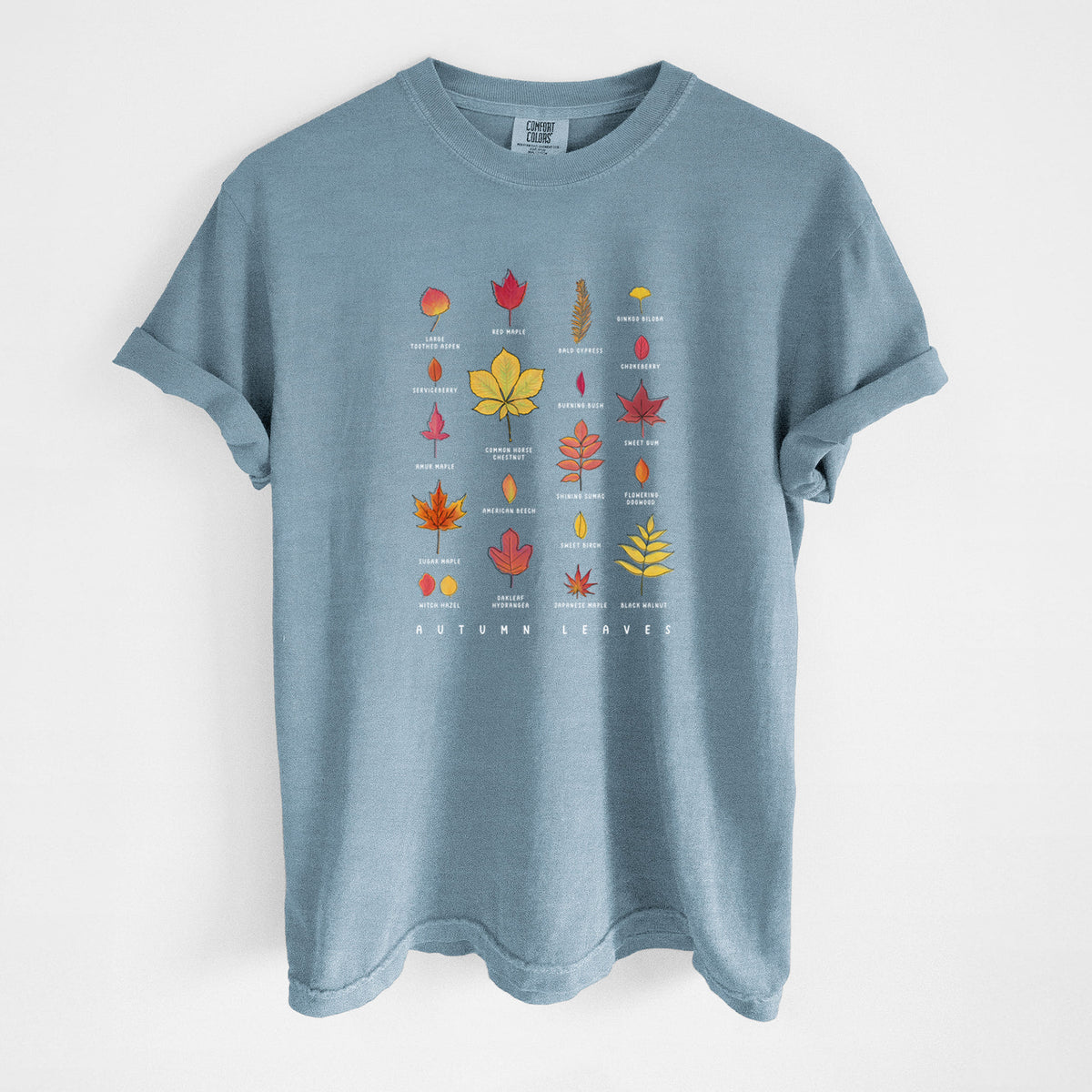 Vibrant Autumn Leaves Chart - Unisex Comfort Colors Garment-Dyed Heavyweight T-shirt