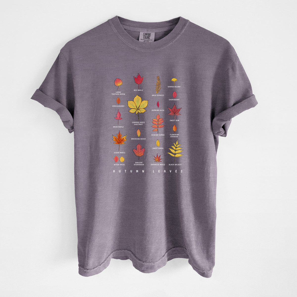 Vibrant Autumn Leaves Chart - Unisex Comfort Colors Garment-Dyed Heavyweight T-shirt