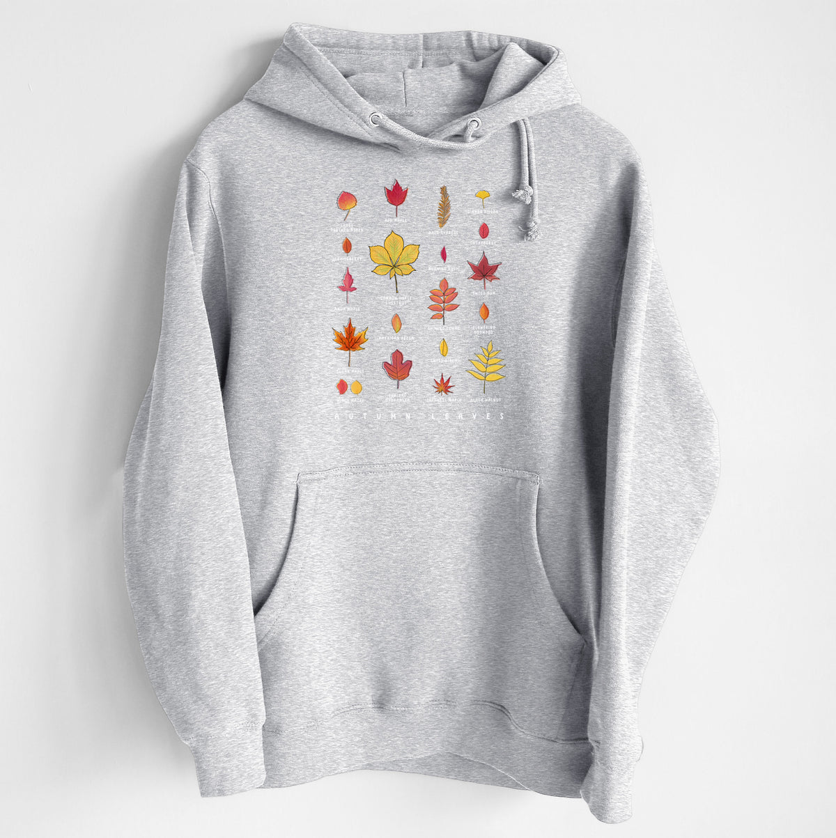 Vibrant Autumn Leaves Chart - Heavyweight Fleece Hoodie