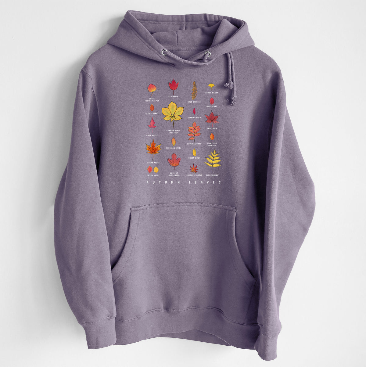 Vibrant Autumn Leaves Chart - Heavyweight Fleece Hoodie