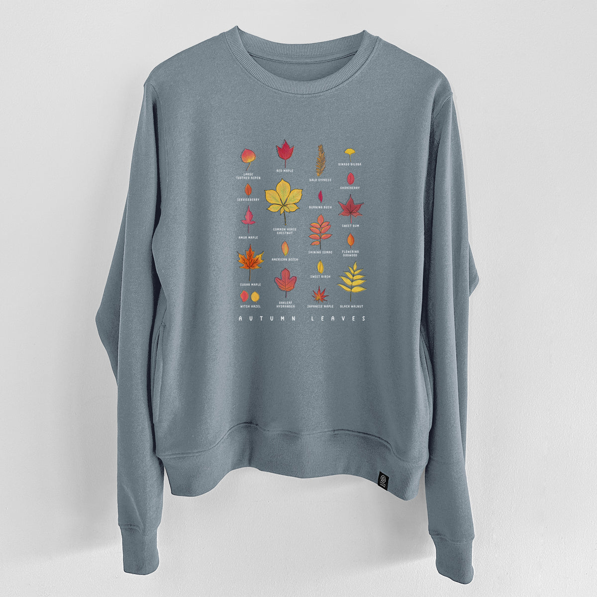 Vibrant Autumn Leaves Chart  - Unisex Reclaimed Crewneck Sweatshirt