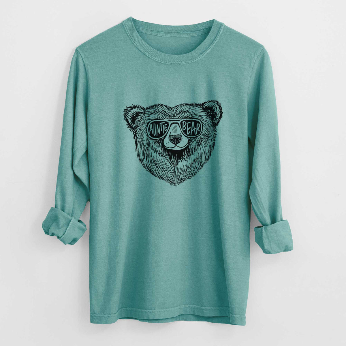 Auntie Bear - Men&#39;s Heavyweight 100% Cotton Long Sleeve