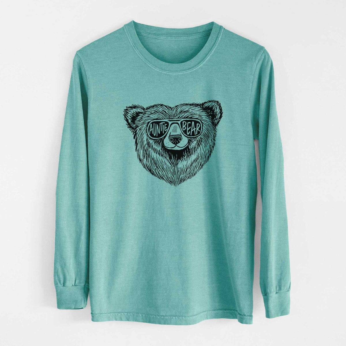 Auntie Bear - Men&#39;s Heavyweight 100% Cotton Long Sleeve