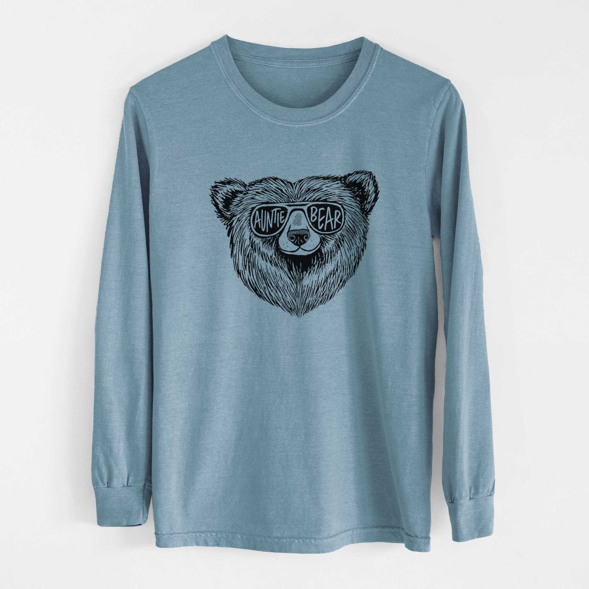 Auntie Bear - Men&#39;s Heavyweight 100% Cotton Long Sleeve