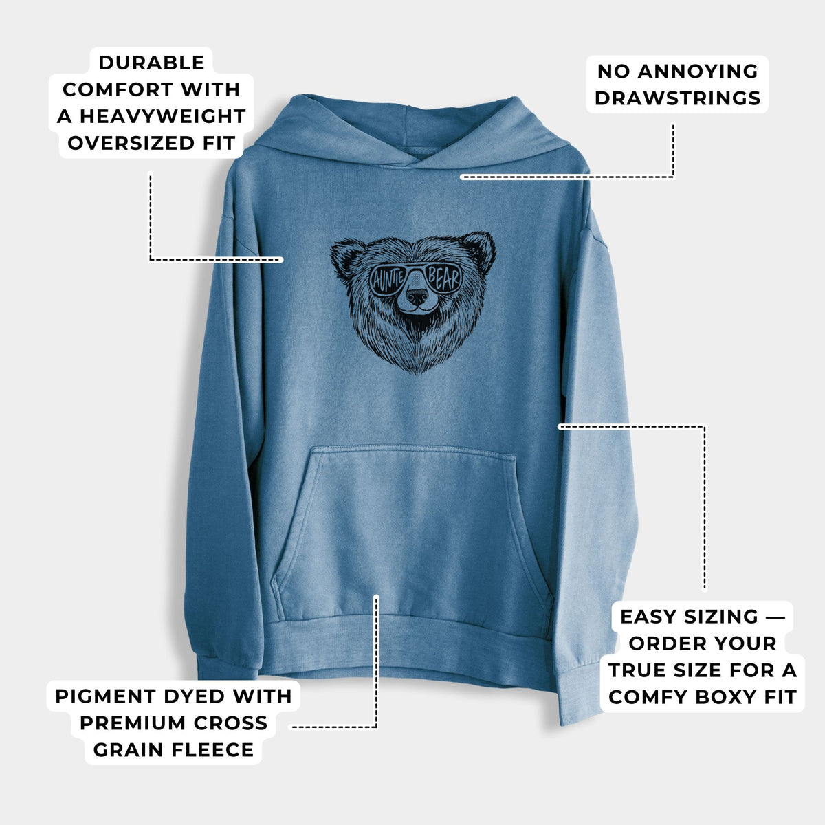 Auntie Bear  - Urban Heavyweight Hoodie