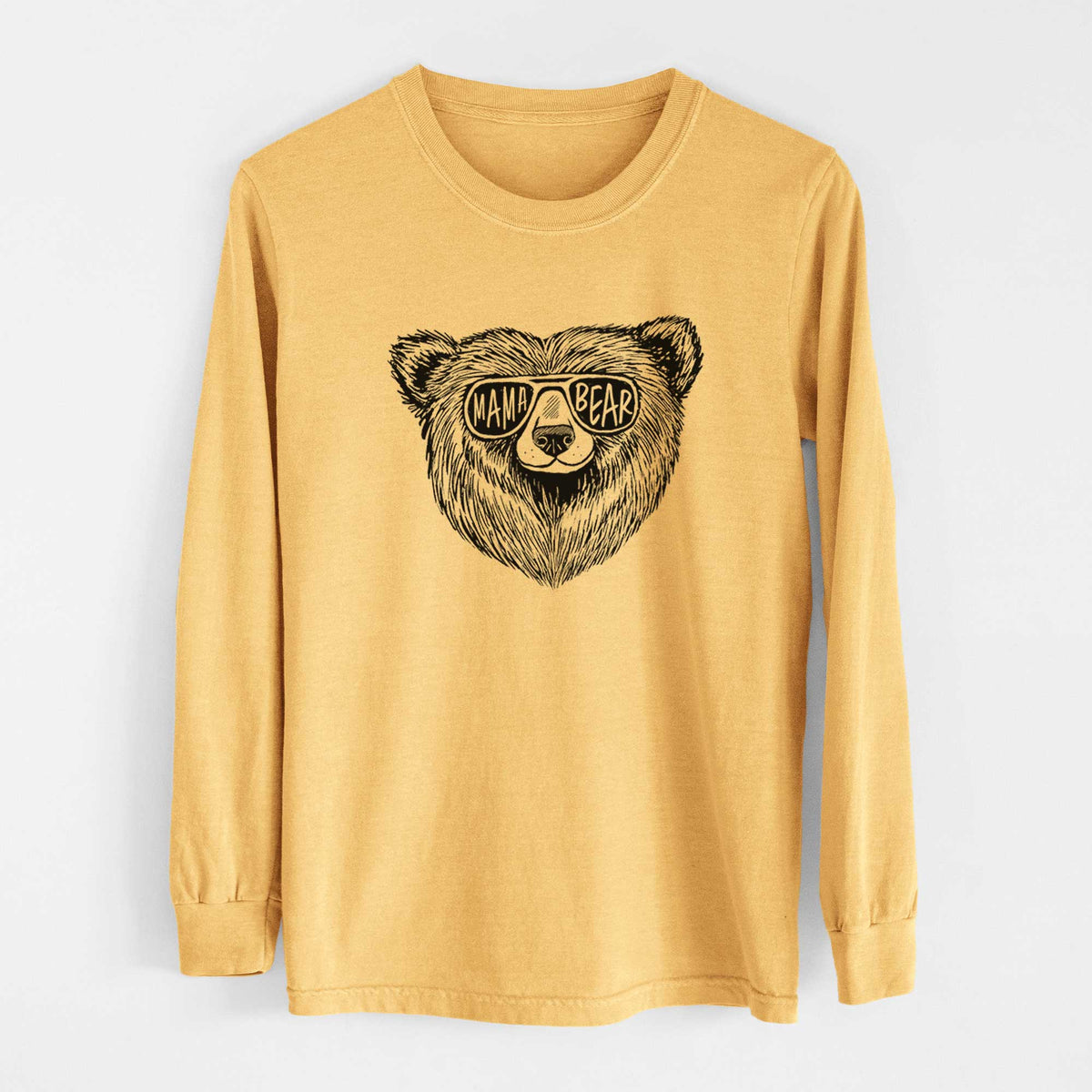 Mama Bear - Men&#39;s Heavyweight 100% Cotton Long Sleeve