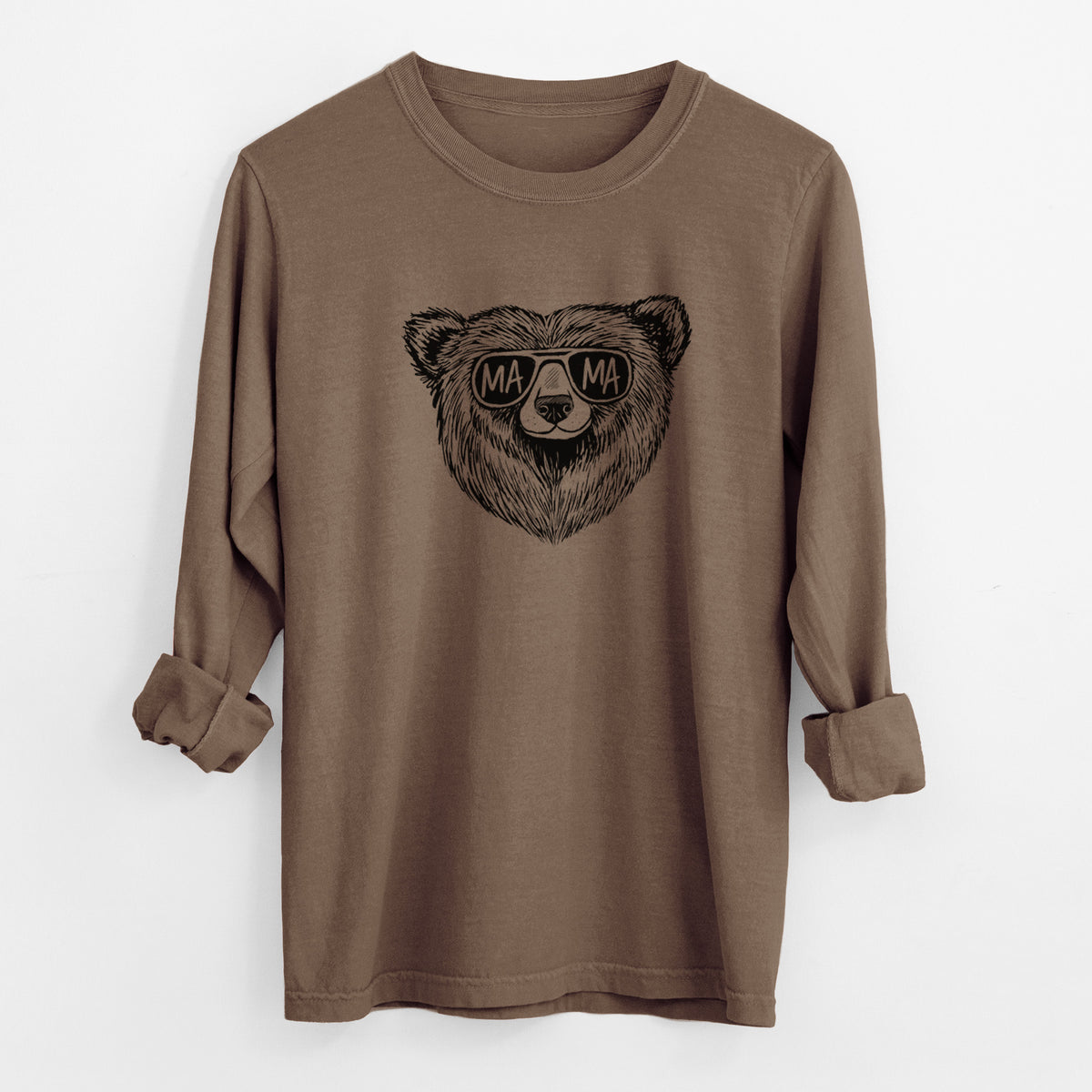 Mama Bear - Mama Glasses - Unisex Comfort Colors 100% Cotton Long Sleeve