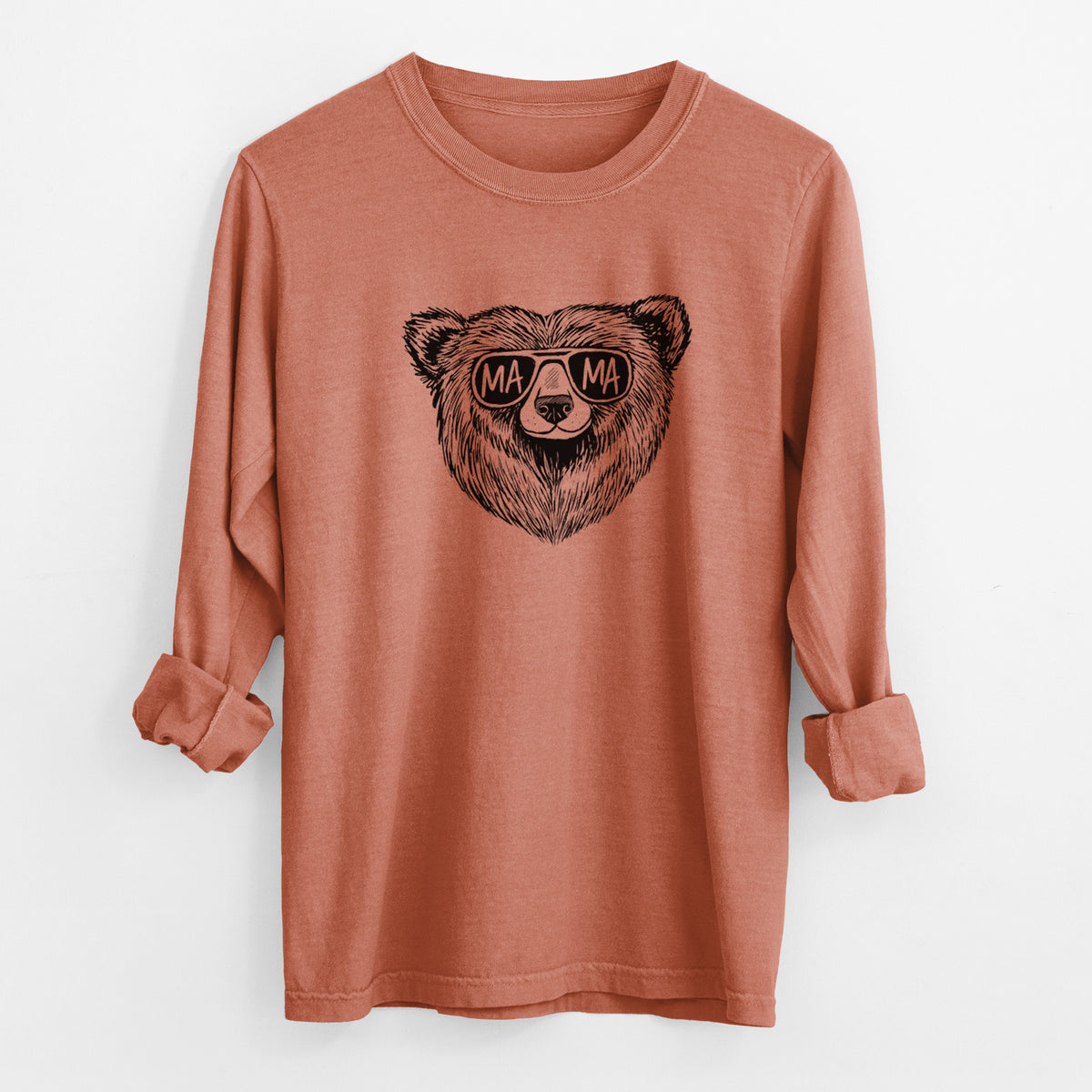 Mama Bear - Mama Glasses - Unisex Comfort Colors 100% Cotton Long Sleeve