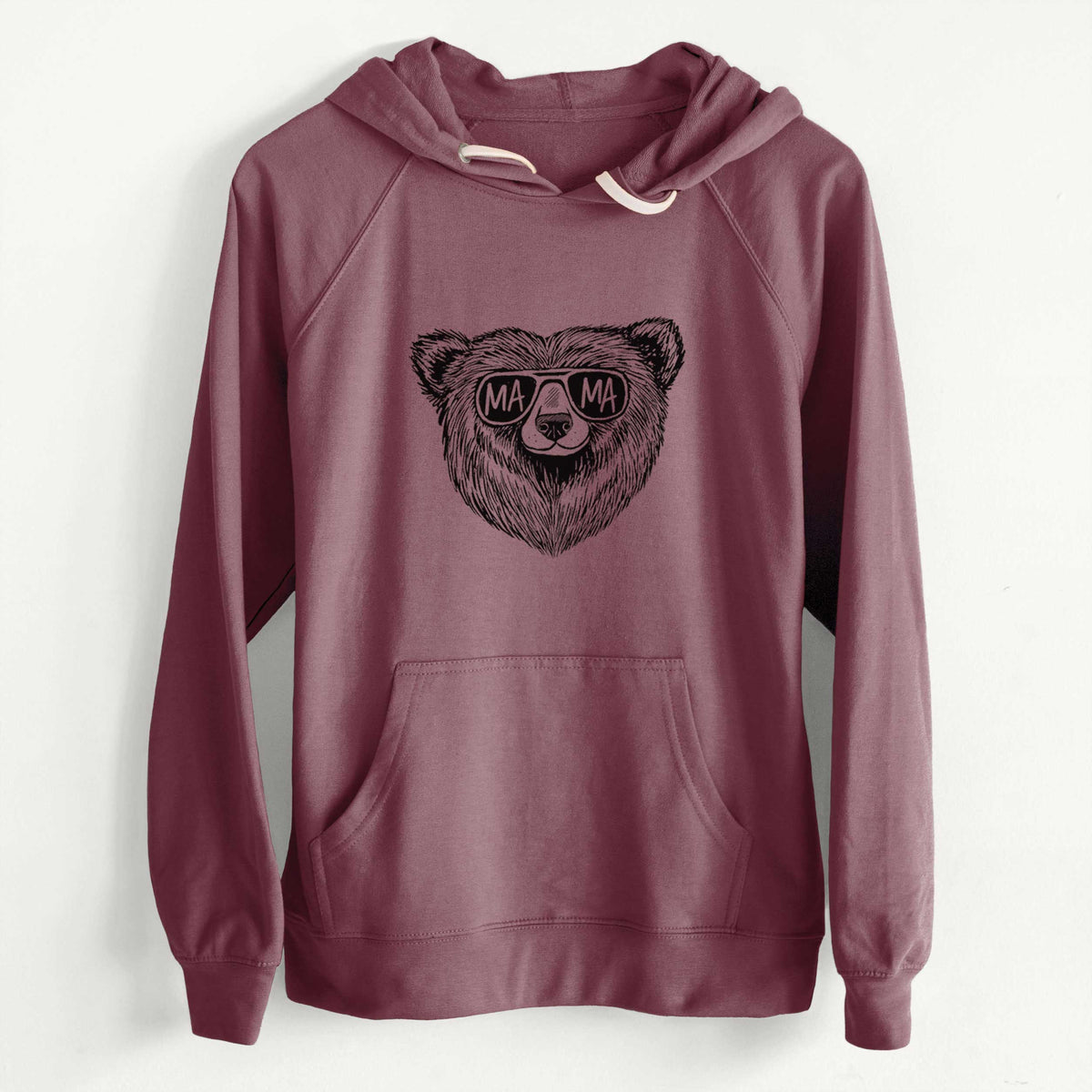 CLEARANCE - Mama Bear - Mama Glasses  - Unisex Slim Fit Loopback Terry Hoodie