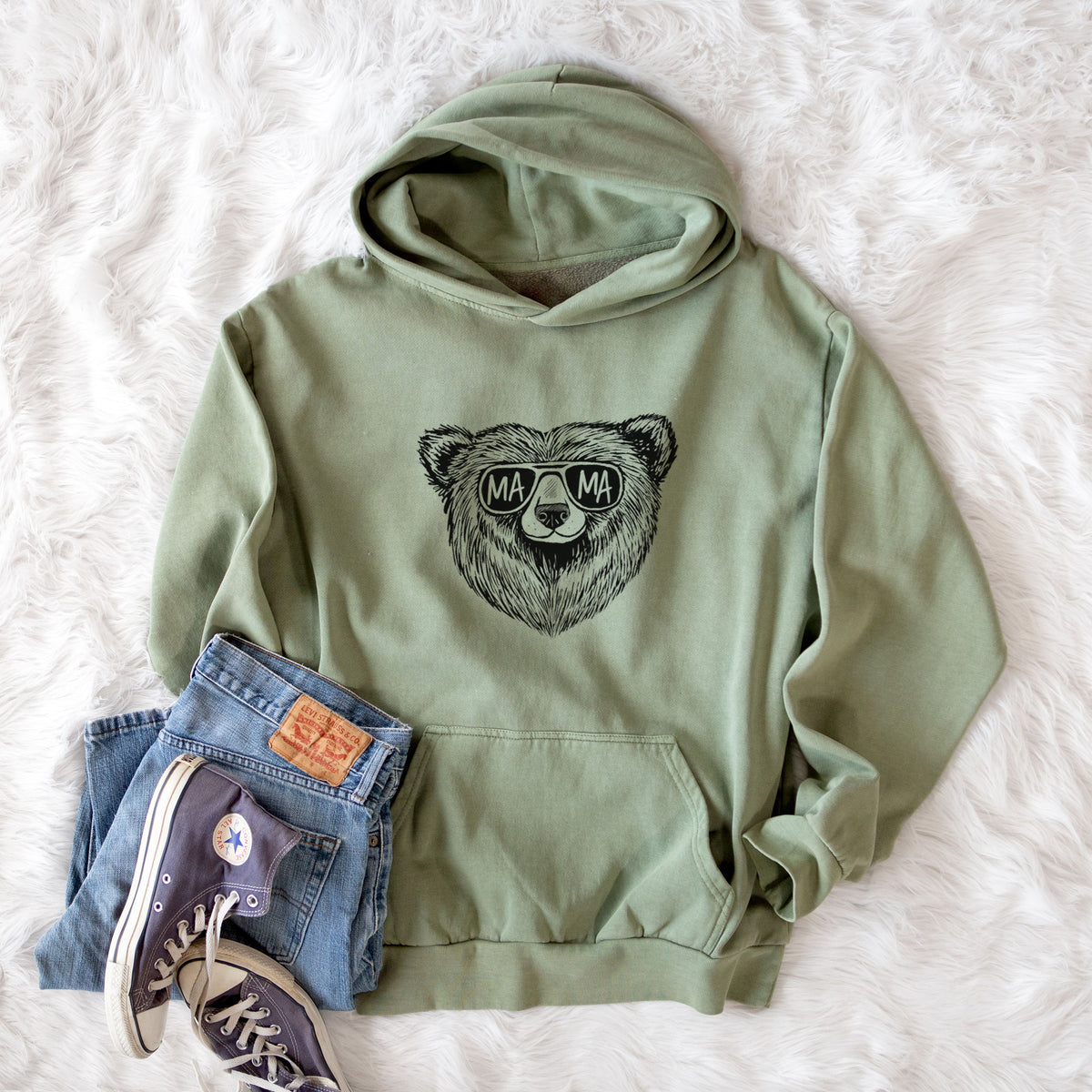 Mama Bear - Mama Glasses  - Urban Heavyweight Hoodie