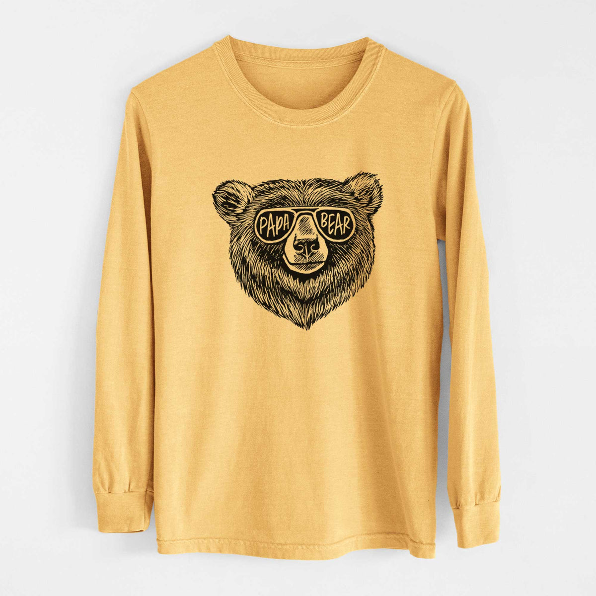 Papa Bear - Men&#39;s Heavyweight 100% Cotton Long Sleeve